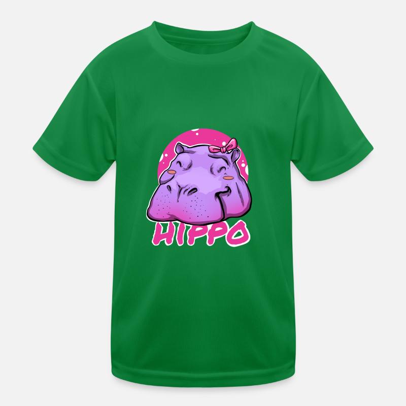 Hippopotame mignon avec nœud rose T-shirt sport Enfant