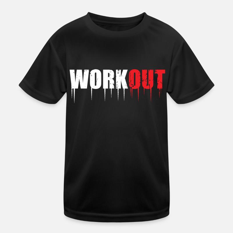 Workout - Kinder Funktions-T-Shirt - Schwarz