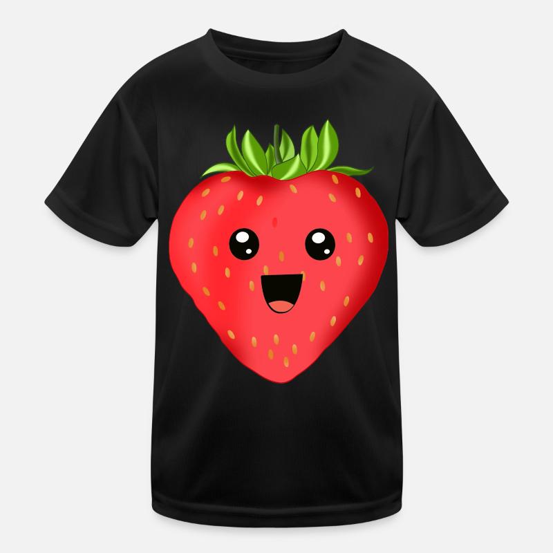 Fröhliche Erdbeere Kinder Funktions-T-Shirt