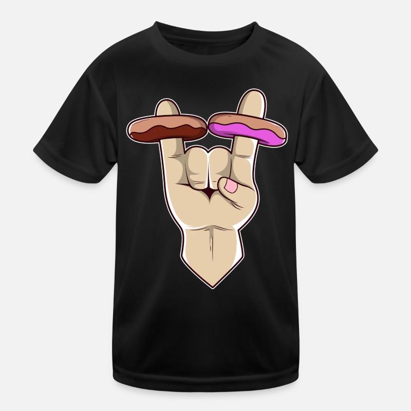 2 Donuts from Hell - Kinder Funktions-T-Shirt - Schwarz