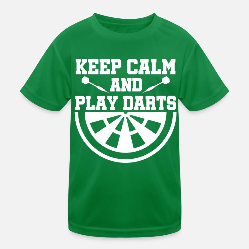 Keep Calm And Play Darts Kinder Funktions-T-Shirt