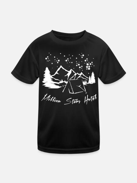 Million Stars Hotel - Kinder Funktions-T-Shirt - Schwarz - Vorne