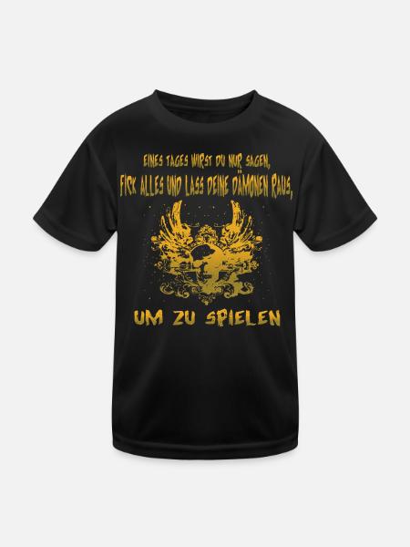 Dämon - Kinder Funktions-T-Shirt - Schwarz - Vorne