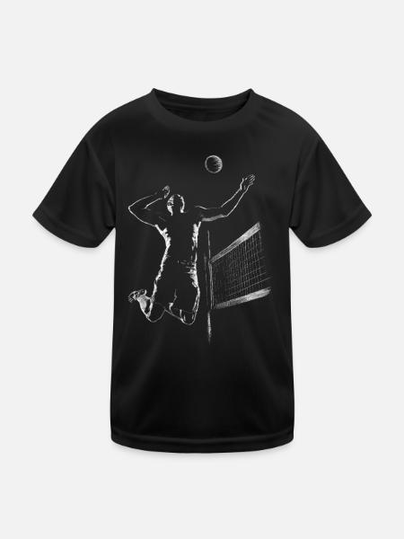 Volleyball - Kinder Funktions-T-Shirt - Schwarz