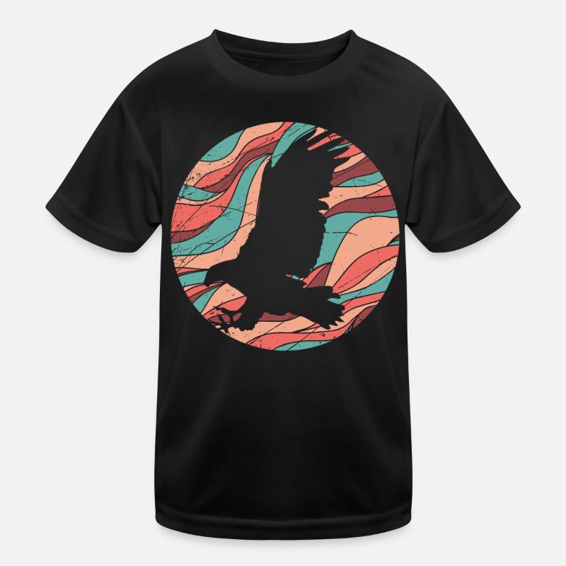 Greifvogel - Kinder Funktions-T-Shirt - Schwarz
