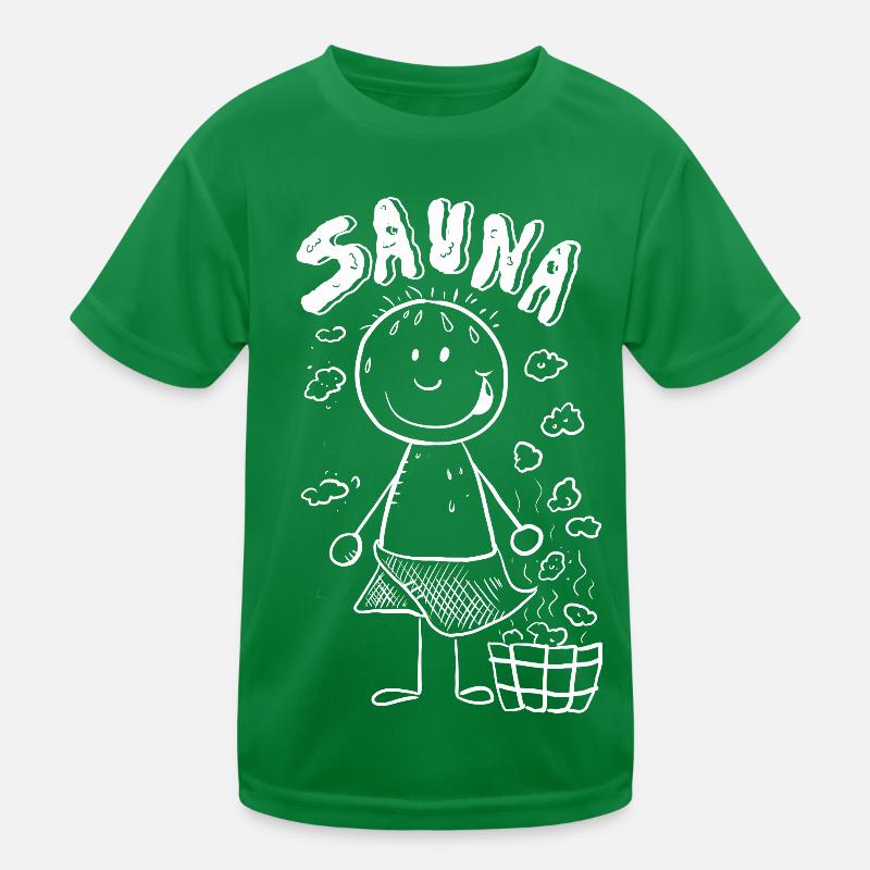 Dampf Sauna Strichmännchen Kinder Funktions-T-Shirt