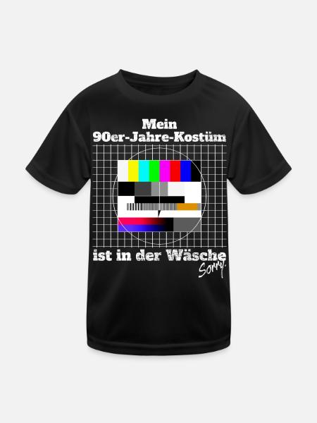 Testbild 90er Jahre Kostüm In Der Wäsche Motto - Kinder Funktions-T-Shirt - Schwarz