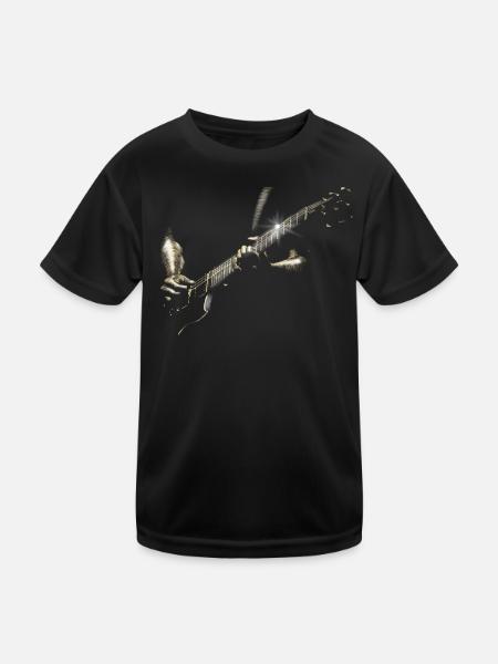 gitarre - Kinder Funktions-T-Shirt - Schwarz