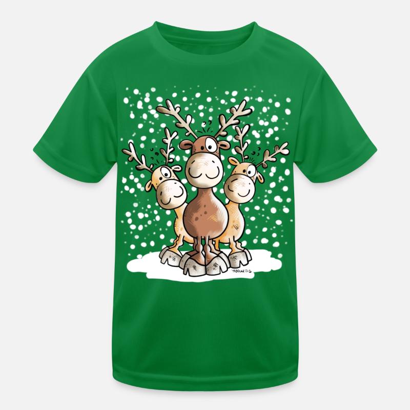 Elks in the snow Kids Functional T-Shirt