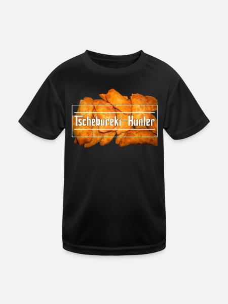 Tschebureki-Hunter - Kinder Funktions-T-Shirt - Schwarz - Vorne