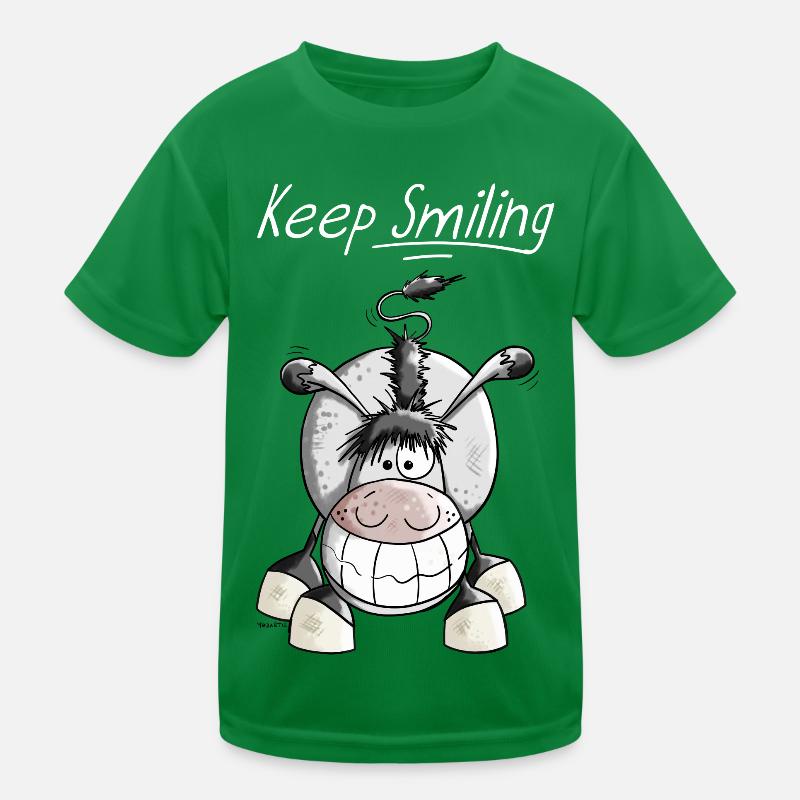 Keep Smiling Esel Kinder Funktions-T-Shirt