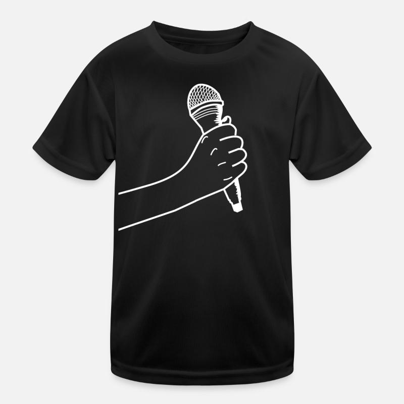 Hand mit Mikrofon Kinder Funktions-T-Shirt