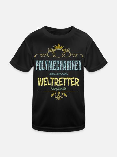 Polymechaniker Weltretter - Kinder Funktions-T-Shirt - Schwarz