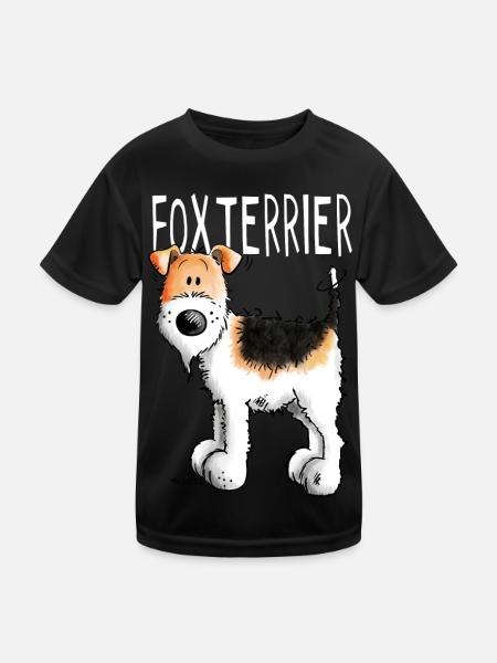 Kleiner Foxterrier - Hund - Hunde - Tier - Comic - Kinder Funktions-T-Shirt - Schwarz