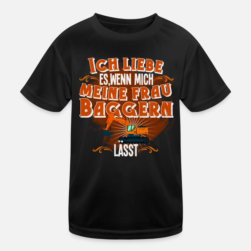 Bagger - Kinder Funktions-T-Shirt - Schwarz