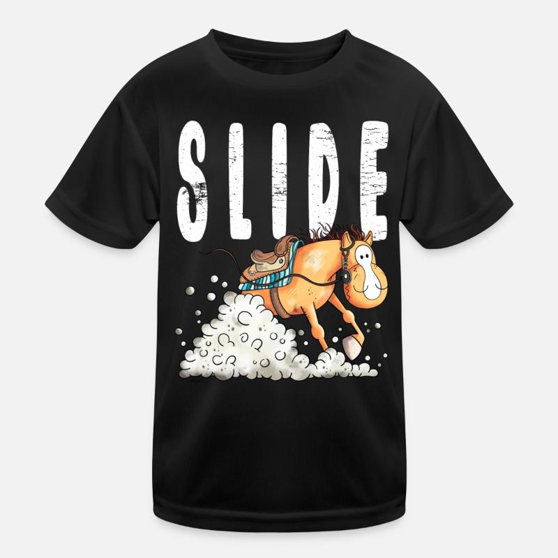 Westernpferd Slide Kinder Funktions-T-Shirt