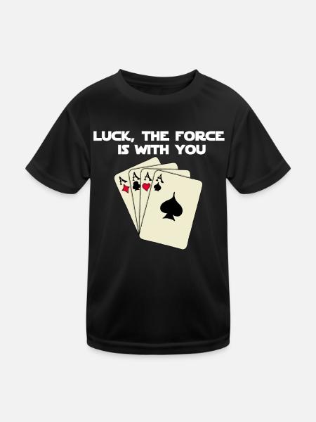 Luck is with you in poker! - Kids Functional T-Shirt - black - Front