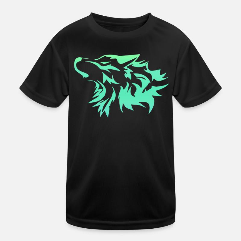 Wolf bright green Kids Functional T-Shirt