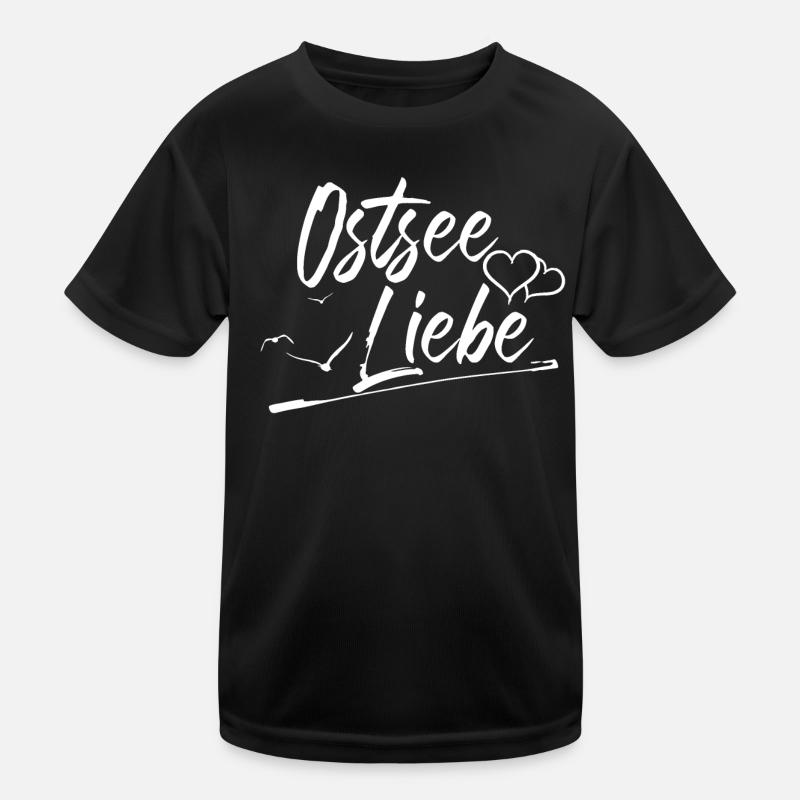 Ostsee Liebe - Kinder Funktions-T-Shirt - Schwarz