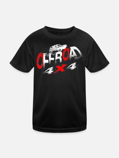 Offroad vehicle 4x4 - Kids Functional T-Shirt - black - Front