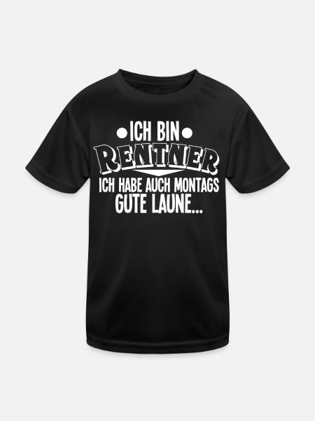 Rentner - Kinder Funktions-T-Shirt - Schwarz - Vorne
