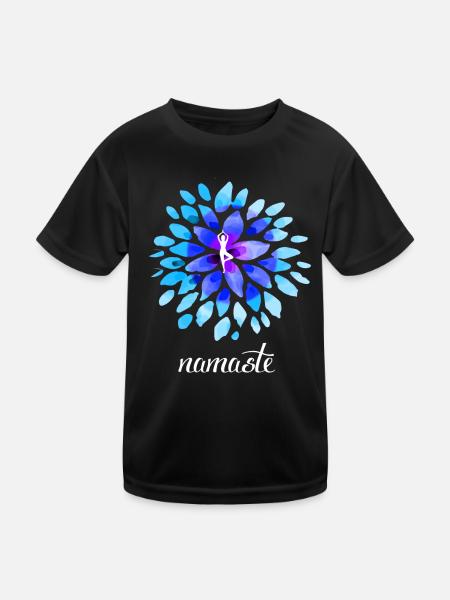 Yoga Namaste Lotus Buddha Yin Yang om spirit medit - Kinder Funktions-T-Shirt - Schwarz