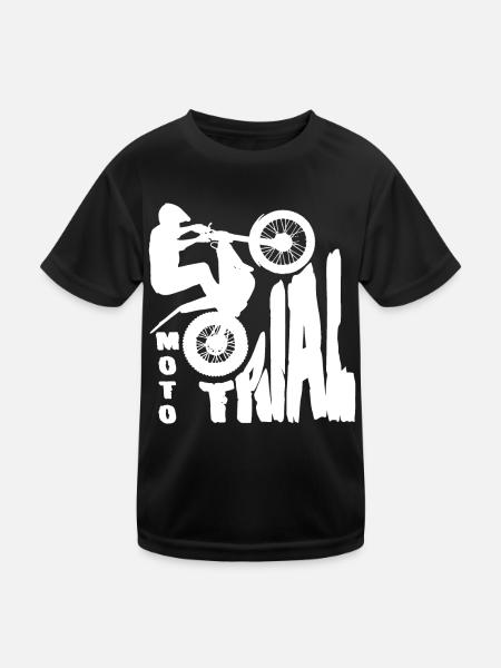 Moto Trial - Trial Bike - Motorcycle Motocross - Kids Functional T-Shirt - black - Front