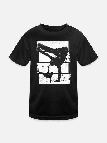 Breakdancer - Kinder Funktions-T-Shirt - Schwarz