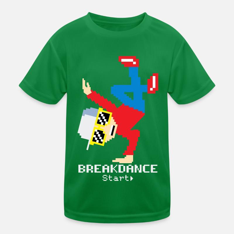 Pixel Breakdance B-Boy | Retro 8-Bit Hip Hop  Kinder Funktions-T-Shirt