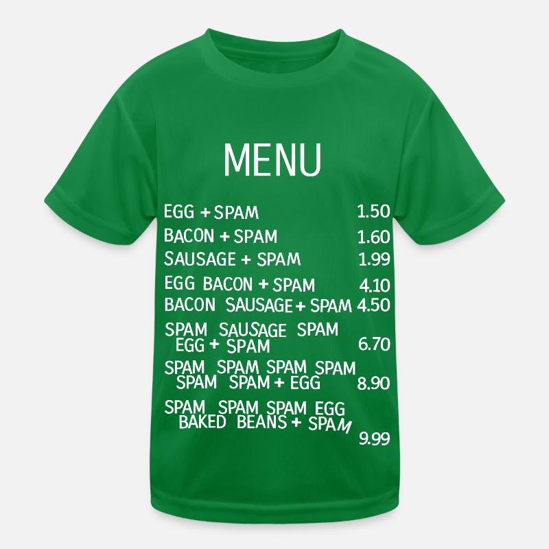Menu Alimentaire Particulièrement Saugrenu T-shirt sport Enfant