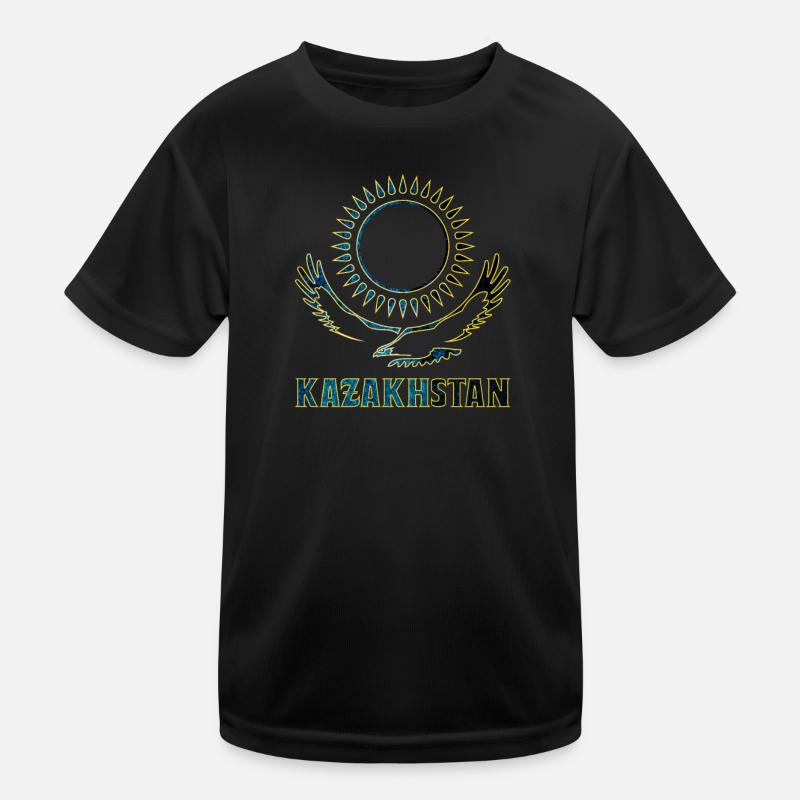 Kazakhstan steppe eagle gift Kids Functional T-Shirt