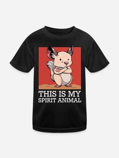 Mein Spirit-Tier: Cartoon Mäuschen - Kinder Funktions-T-Shirt - Schwarz - Vorne