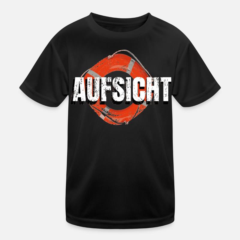 Aufsicht! Rettungsring Wasseraufsicht Kinder Funktions-T-Shirt