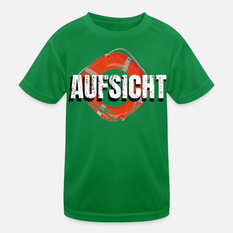 Aufsicht! Rettungsring Wasseraufsicht Kinder Funktions-T-Shirt