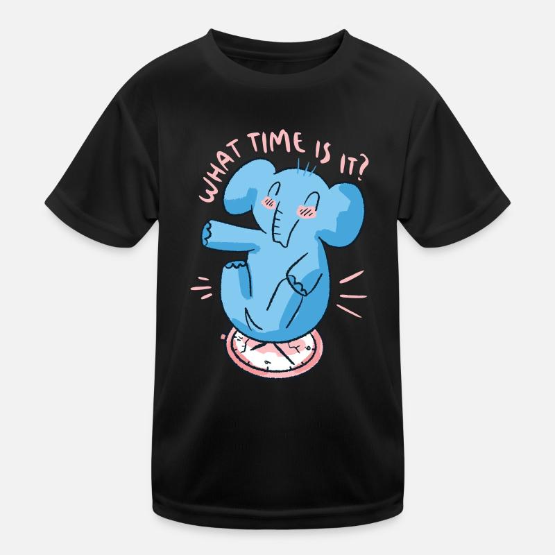Elefant Uhr Kinder Funktions-T-Shirt