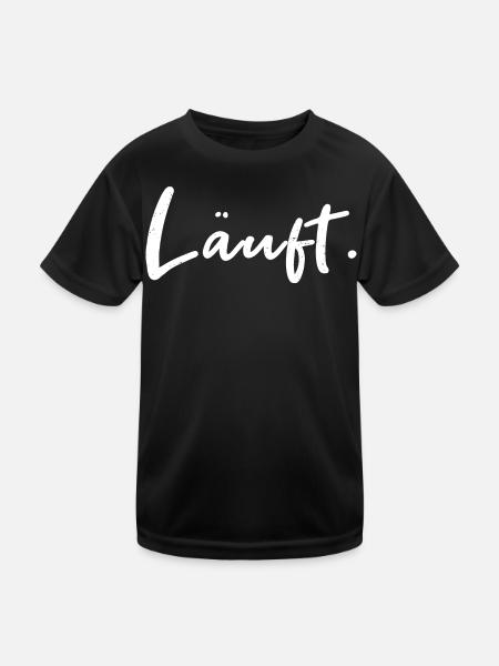 Läuft. – Handlettering Statement - Kinder Funktions-T-Shirt - Schwarz