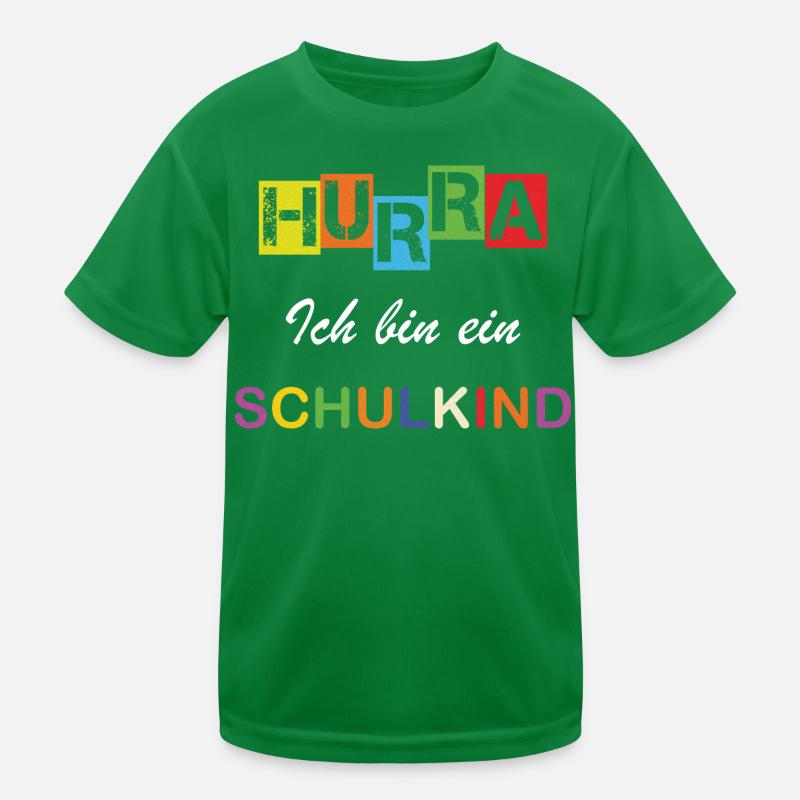 Hurra ich bin ein Schulkind Einschulung Schule Kinder Funktions-T-Shirt