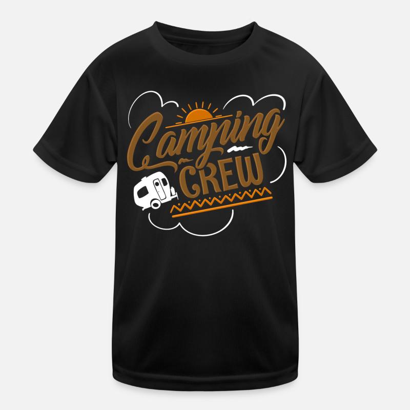Camper camping crew team - Kids Functional T-Shirt - black
