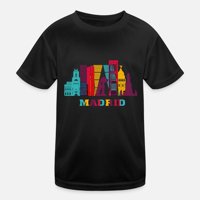 Wahrzeichen der Stadt Madrid Skyline Spanien Kinder Funktions-T-Shirt