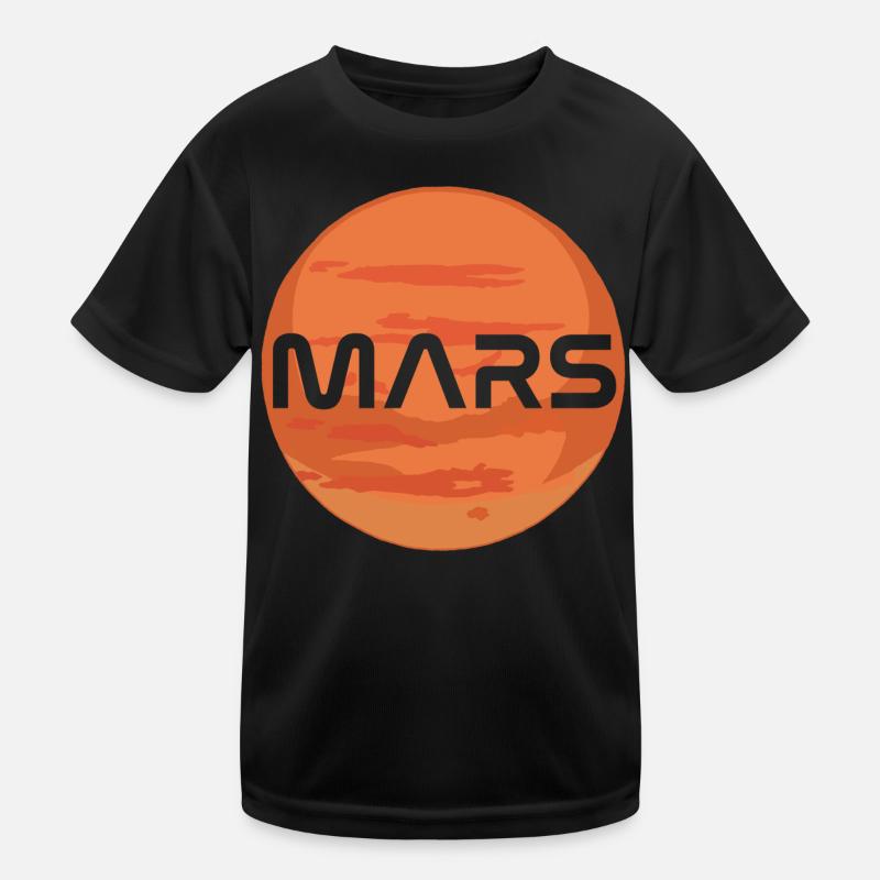 Planet Mars - Kinder Funktions-T-Shirt - Schwarz