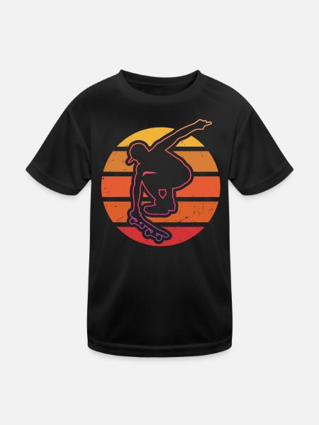 Skateboarder - Kinder Funktions-T-Shirt - Schwarz