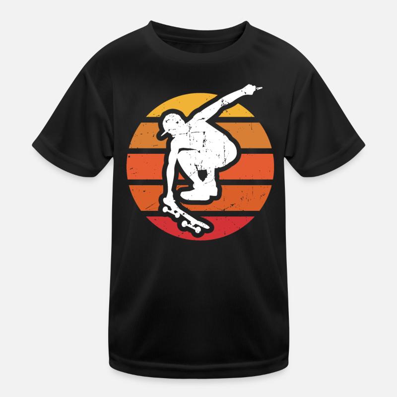 skateboard - Kids Functional T-Shirt - black