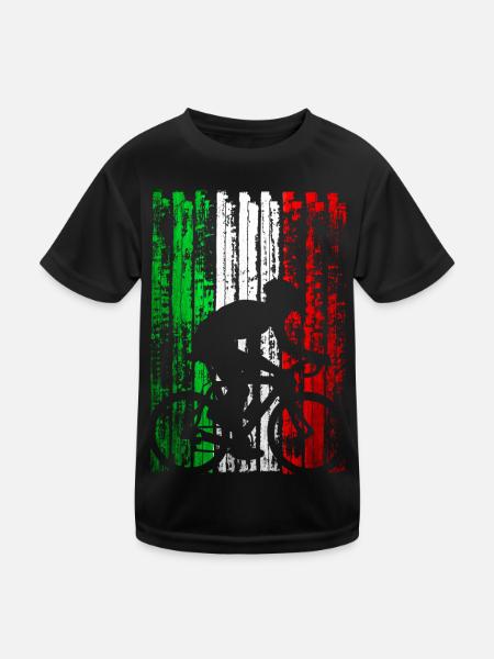Bicycletta italia - Fahrrad fahren Italien Cyclist - Kinder Funktions-T-Shirt - Schwarz - Vorne