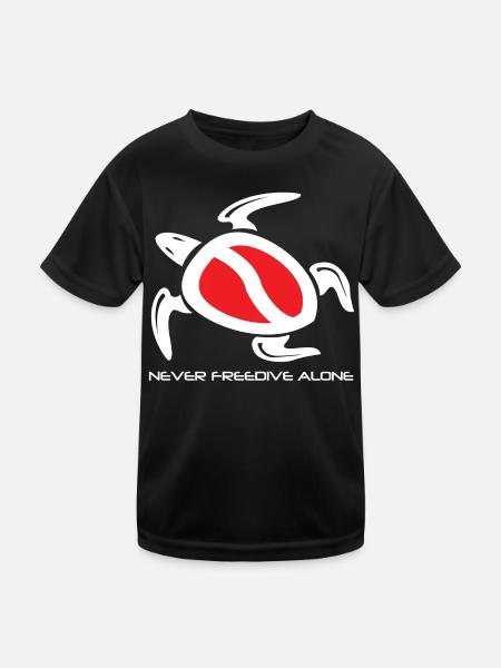 freedive turtle - Kids Functional T-Shirt - black