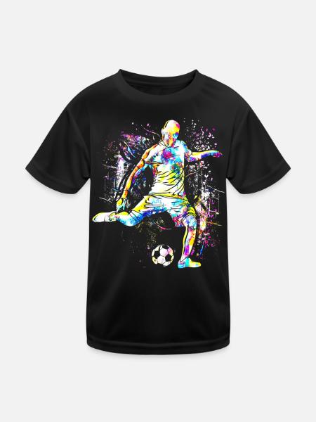 Soccer - Soccer player Cristiano - Colorful - Kids Functional T-Shirt - black - Front