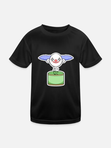 Clown - Kinder Funktions-T-Shirt - Schwarz - Vorne