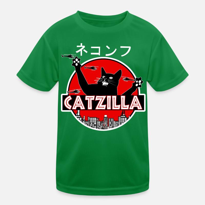 Catzilla Katze Kinder Funktions-T-Shirt