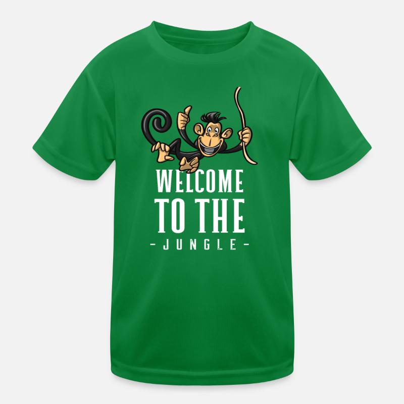 Jungle Monkey Welcome Design Kids Functional T-Shirt