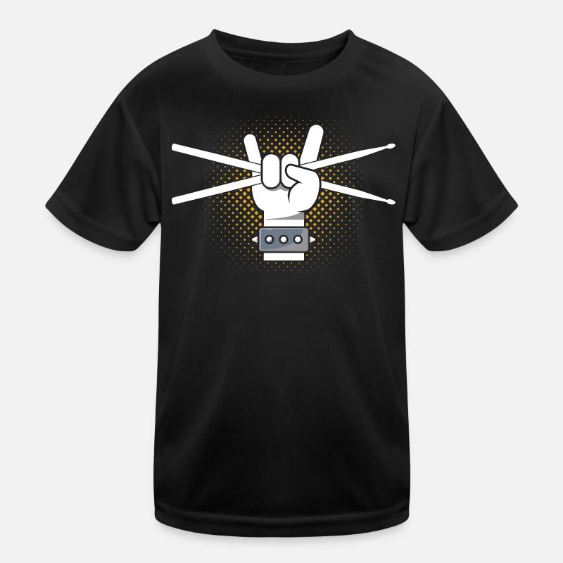 Drummer drummer - rock and roll fist sticks Kids Functional T-Shirt
