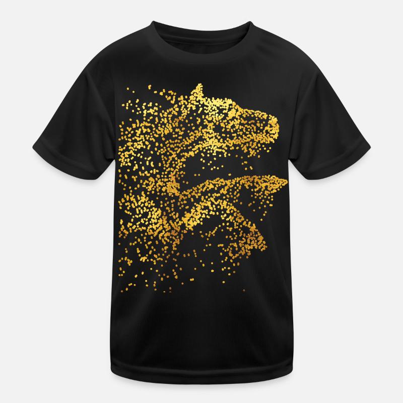Équitation - cavalier - école d'équitation - cheval - or T-shirt sport Enfant